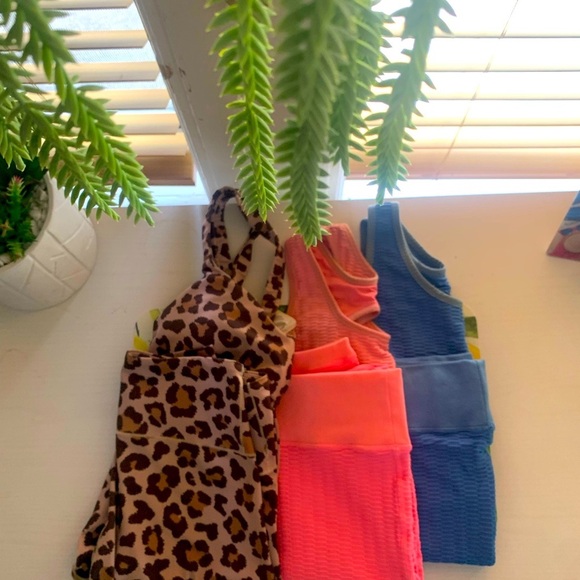 Pink Lily Other - 3 PINK LILY LEGGINGS AND SPORTS BRA SETS